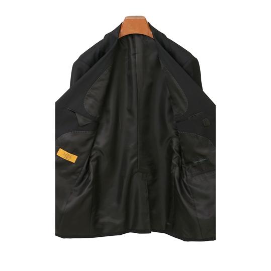【洋服の青山】【ツーパンツ】メンズ スーツ 秋冬用 ブラック系 プレミアム スタイリッシュ 最高級 ウール100% ストレッチ ビジネス オフィス 通勤 男性 紳士服の画像