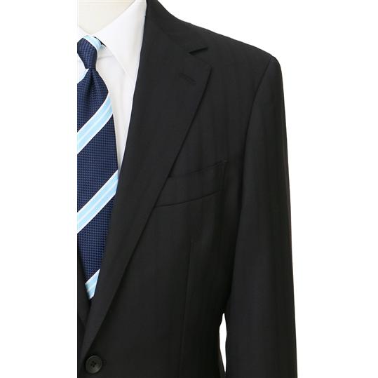 【洋服の青山】【ツーパンツ】メンズ スーツ 秋冬用 ブラック系 プレミアム スタイリッシュ 最高級 ウール100% ストレッチ ビジネス オフィス 通勤 男性 紳士服の画像