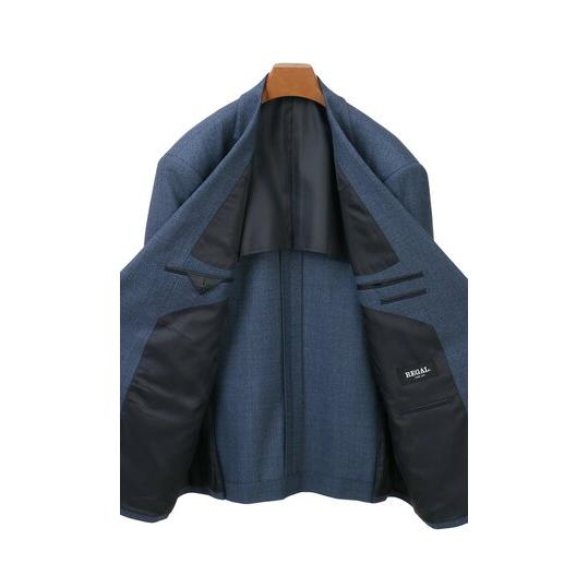 【洋服の青山】キングサイズ 2パンツ スーツ メンズ ゆったり 秋冬 ブルー 青 大きいサイズ ツーパンツ 2ボタン サイドベンツ ツータック アジャスター ビジネスの画像