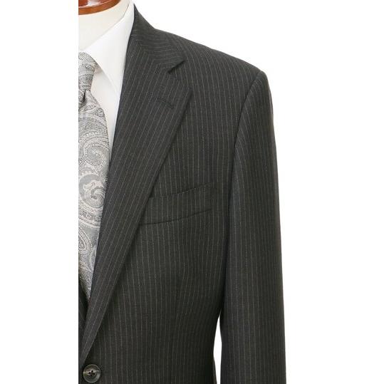 【洋服の青山】秋冬 グレー系 プレミアムスタンダードスーツ【CAVENDISH】 【ジャケット】 2ボタン 総裏 本台場 脇当て 重ねボタン サイドベンツの画像