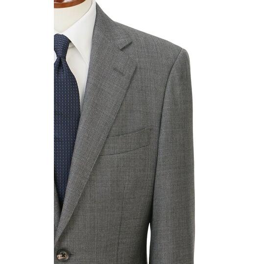 【洋服の青山】秋冬 グレー系 プレミアムスタンダードスーツ【CAVENDISH】 【ジャケット】 2ボタン 総裏 本台場 脇当て 重ねボタン サイドベンツの画像