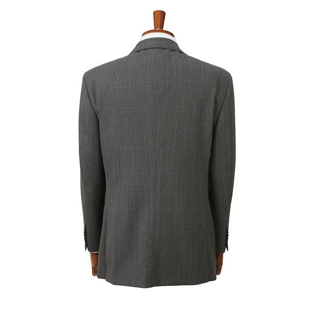 【洋服の青山】プレミアム ウール100% スーツ メンズ ゆったり 秋冬 グレー グレンチェック シングル 2ボタン サイドベン ビジネス 出張 通勤 営業 仕事 式典の画像