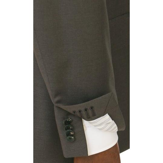 【洋服の青山】プレミアム ウール100% スーツ メンズ スリム 秋冬 ブラウン 茶色 ストレッチ 動きやすい ビジネス オフィス 出張 営業 通勤 仕事 卒業式 入社式の画像