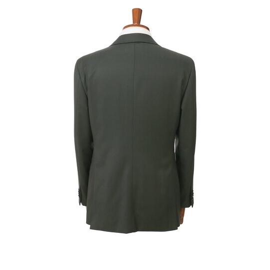【洋服の青山】プレミアム ウール100% スーツ メンズ スリム 秋冬 グリーン 緑 ストレッチ 動きやすい ビジネス オフィス 出張 営業 通勤 仕事 卒業式 入社式の画像
