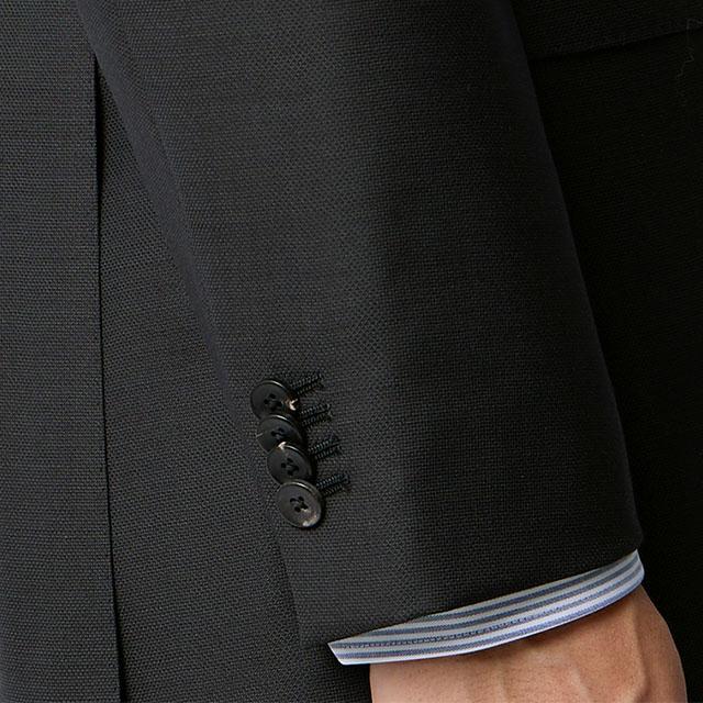 【洋服の青山】プレミアム ウール100% スーツ メンズ スリム 秋冬 グレー 灰色 織柄 ハンドメイド 大きいサイズ サイドベンツ ストレッチ 動きやすい ビジネスの画像