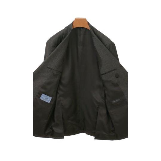 【洋服の青山】プレミアム ウール100% スーツ メンズ スリム 秋冬 グレー 2ボタン 総裏 サイドベンツ ストレッチ 動きやすい 静電気防止 ビジネス 会議 商談の画像