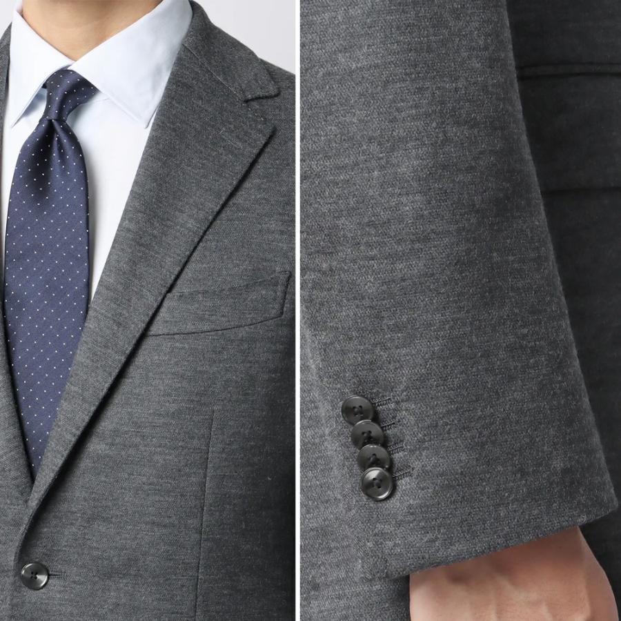 【洋服の青山】プレミアム ウール混 スーツ メンズ スリム 秋冬 グレー 灰色 ストレッチ 動きやすい ビジネス オフィス 出張 営業 通勤 仕事 卒業式の画像