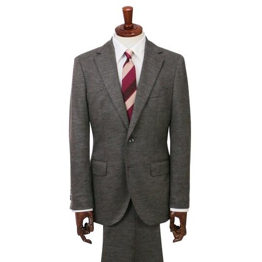 【洋服の青山】プレミアム ウール混 スーツ メンズ スリム 秋冬 ベージュ ストレッチ 動きやすい ビジネス オフィス 出張 営業 通勤 仕事 卒業式の画像