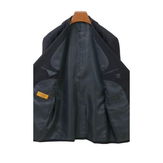 【洋服の青山】秋冬 ネイビー系 プレミアムスタイリッシュスーツ【ツーパンツ】【Super100’s】 【ジャケット】 2ボタン 総裏 本台場 脇当て ペン差しポケットの画像