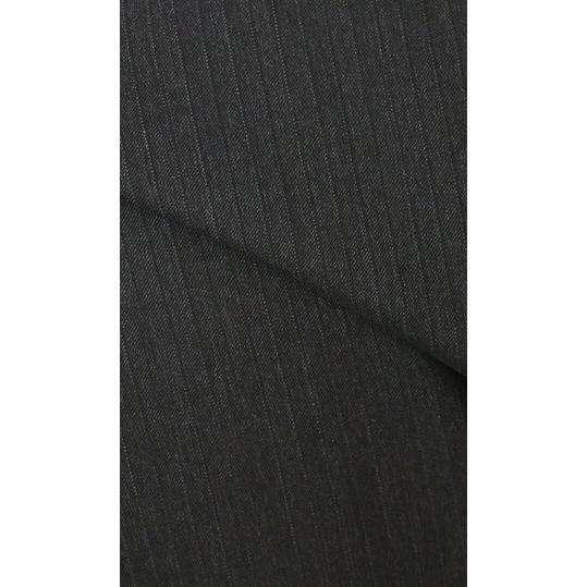 【洋服の青山】プレミアム ウール100% 2パンツ スーツ メンズ スリム 秋冬 グレー ストライプ ツーパンツ シングル 2ボタン 総裏 センターべント ノータックの画像