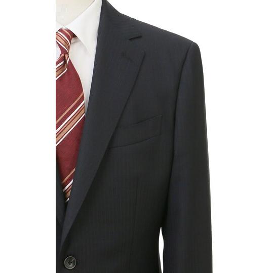 【洋服の青山】秋冬 ブラック系 プレミアムスタイリッシュスーツ【ツーパンツ】【Super100’s】 【ジャケット】 2ボタン 総裏 本台場 脇当て ペン差しポケットの画像