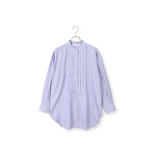 多色プリーツ長袖シャツ AOYAMA 【洋服の青山】 バンドカラープリーツシャツ 長袖 オール