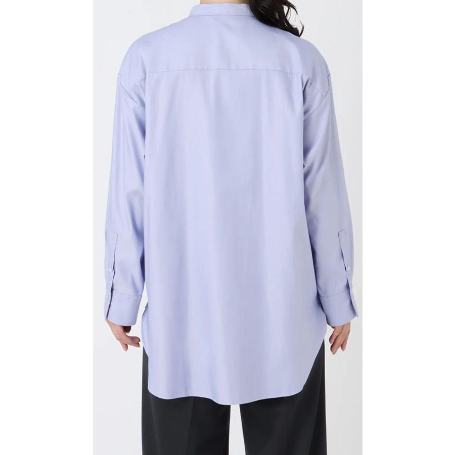 AOYAMA 【洋服の青山】 バンドカラープリーツシャツ 長袖 オール