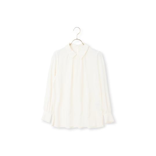 シャツ/ブラウス(長袖/七分) L'Or Volume Gather Blouse Ecru ブラウス シャツ 「WEB限定」起毛合わせネックブラウス FURRY