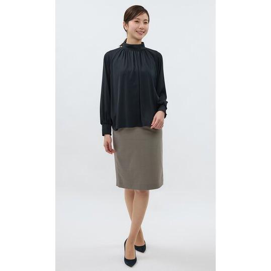 AOYAMA 【洋服の青山】洗える ボウタイブラウス レディース ネイビー