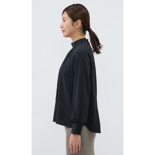 AOYAMA 【洋服の青山】洗える ボウタイブラウス レディース ネイビー