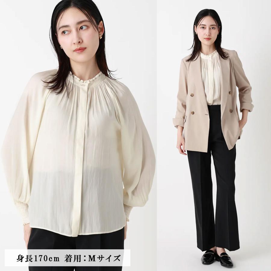 AOYAMA 【洋服の青山】オールシーズン ホワイト系 フリル襟ブラウス
