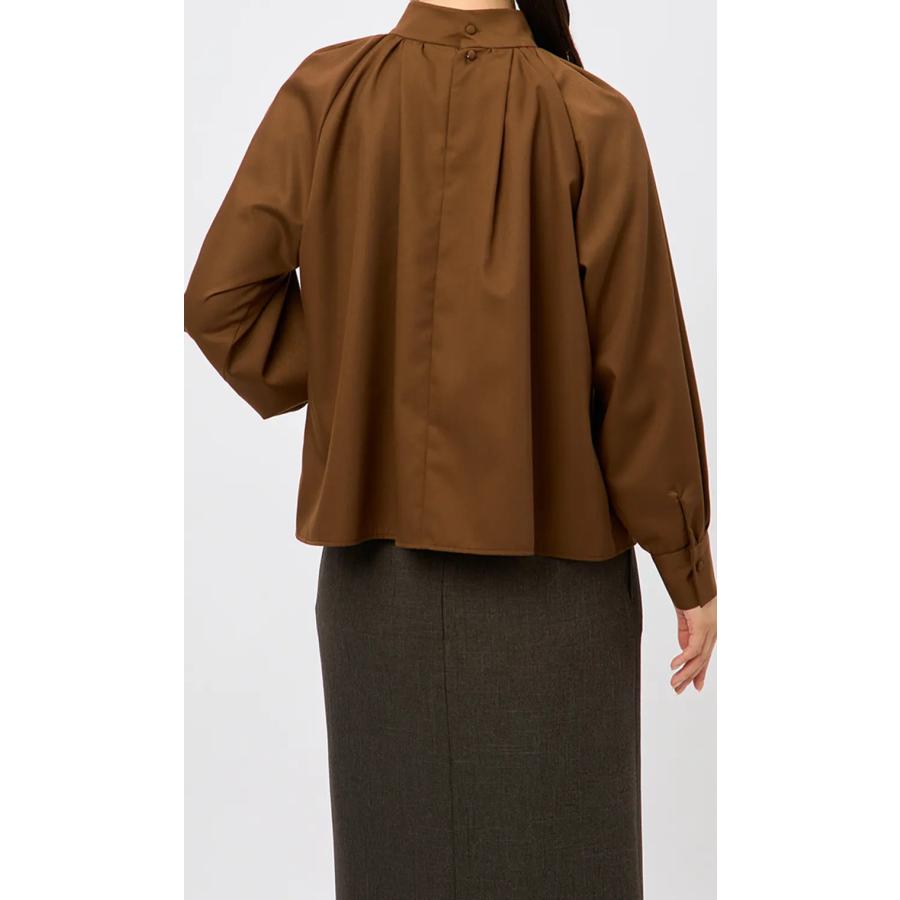 AOYAMA 【洋服の青山】オールシーズン ブラウン系 ハイネックギャザー