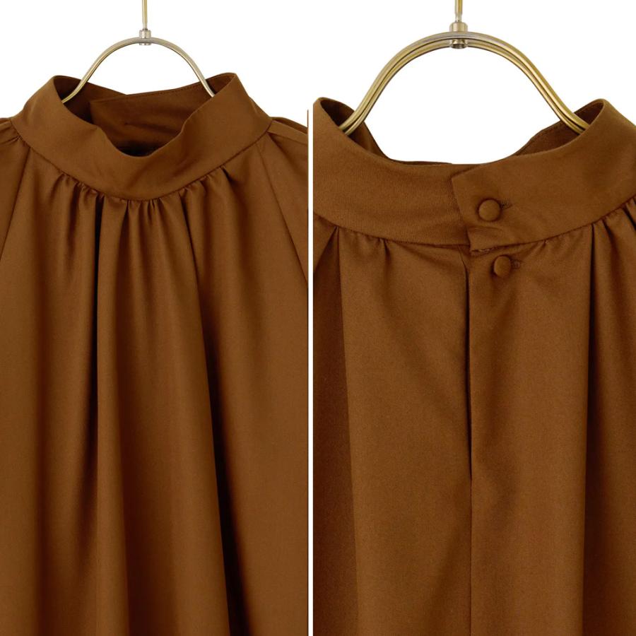 AOYAMA 【洋服の青山】オールシーズン ブラウン系 ハイネックギャザー
