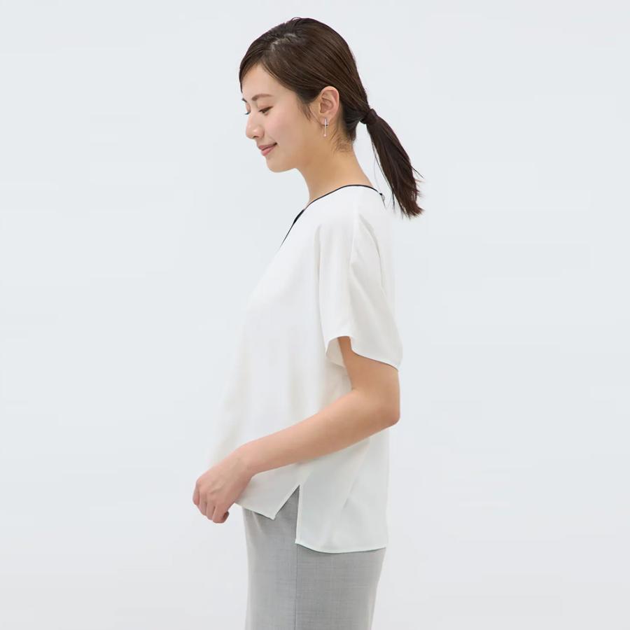 AOYAMA 【洋服の青山】接触冷感 ブラウス レデイ―ス 春夏 ホワイト 白 