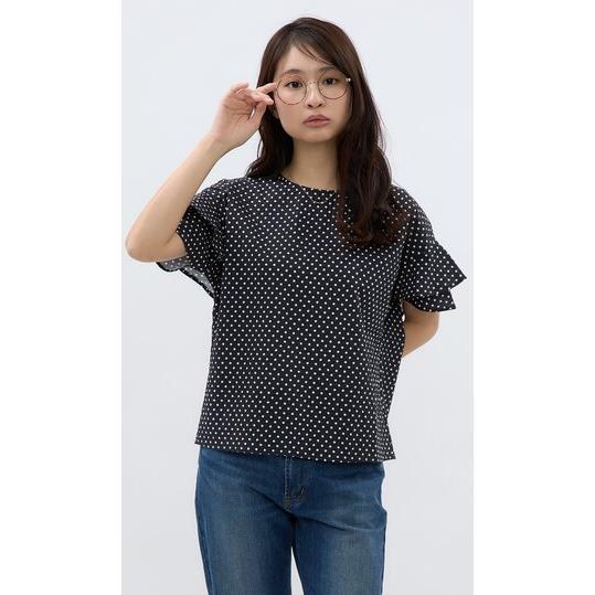 AOYAMA 【洋服の青山】ブラウス 袖フリル 半袖 レディース 春夏