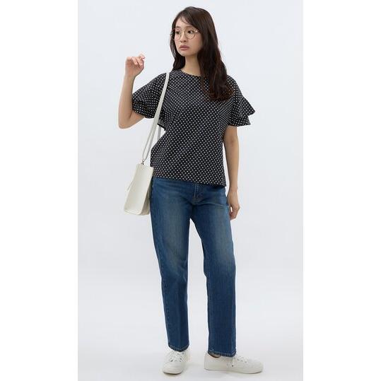 AOYAMA 【洋服の青山】ブラウス 袖フリル 半袖 レディース 春夏
