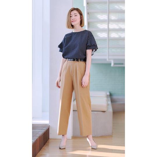 AOYAMA 【洋服の青山】ブラウス 袖フリル 半袖 レディース 春夏