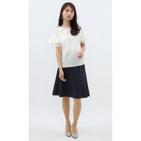 AOYAMA 【洋服の青山】ブラウス 袖フリル 半袖 レディース 春夏