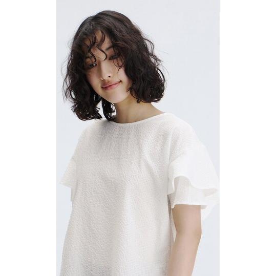 AOYAMA 【洋服の青山】ブラウス 袖フリル 半袖 レディース 春夏