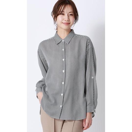 AOYAMA 【洋服の青山】ストライプブラウス ブラウス 長袖 レディース