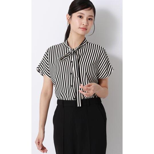 AOYAMA 【洋服の青山】ボウタイ ひんやり ブラウス 半袖 レディース 春