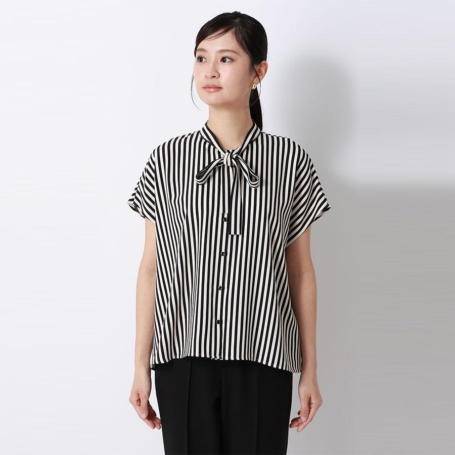 AOYAMA 【洋服の青山】ボウタイ ひんやり ブラウス 半袖 レディース 春