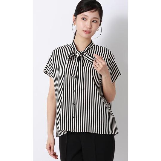 AOYAMA 【洋服の青山】ボウタイ ひんやり ブラウス 半袖 レディース 春