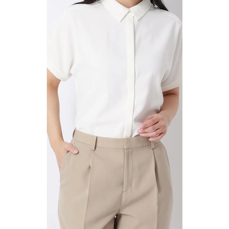AOYAMA 【洋服の青山】レディース 半袖 夏 シャツカラーブラウス