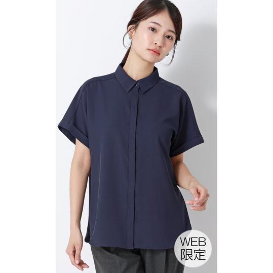 AOYAMA 【洋服の青山】レディース 半袖 夏 シャツカラーブラウス