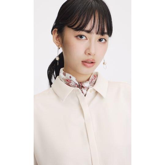 ハチヤーズレディースベージュ ハイネック 半袖シャツサイズL AOYAMA 【洋服の青山】レディース 半袖 夏 シャツカラーブラウス