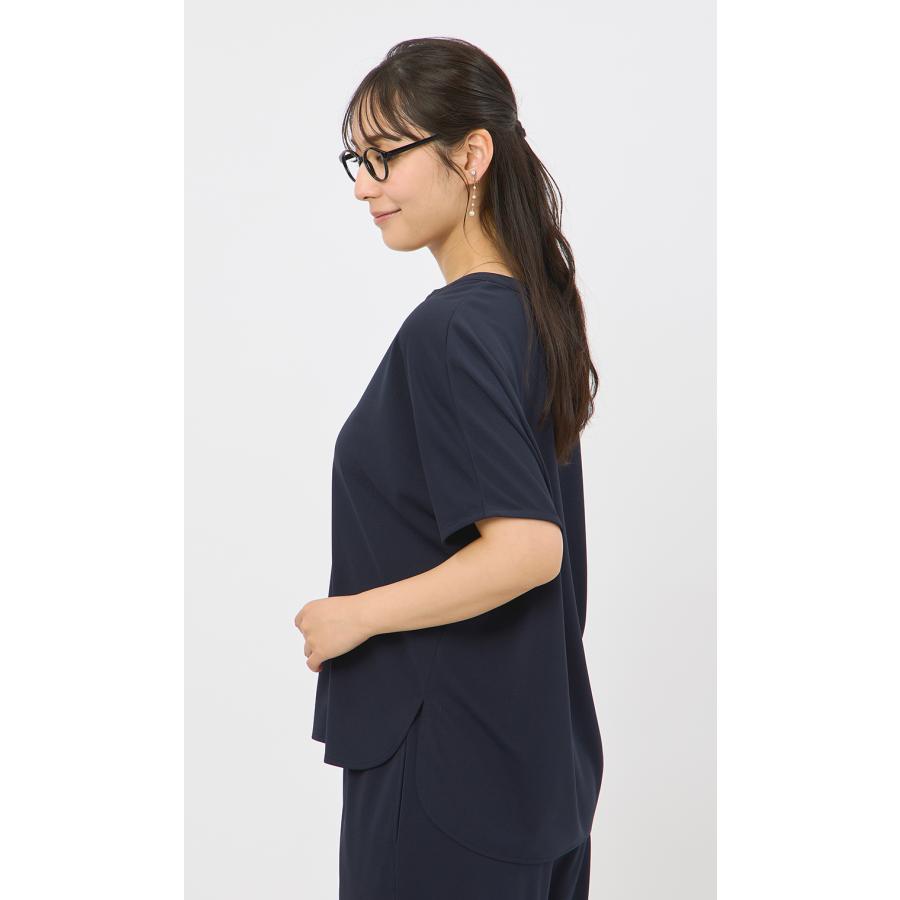 AOYAMA 【洋服の青山】ブラウス レディース 半袖 キーネック 春夏
