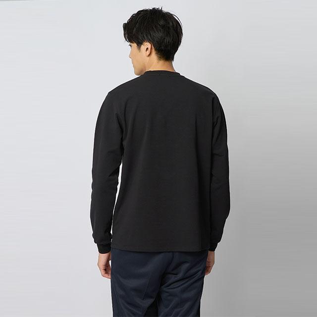 AOYAMA 【洋服の青山】光沢 適度な肉感 クルーネック Tシャツ 長袖
