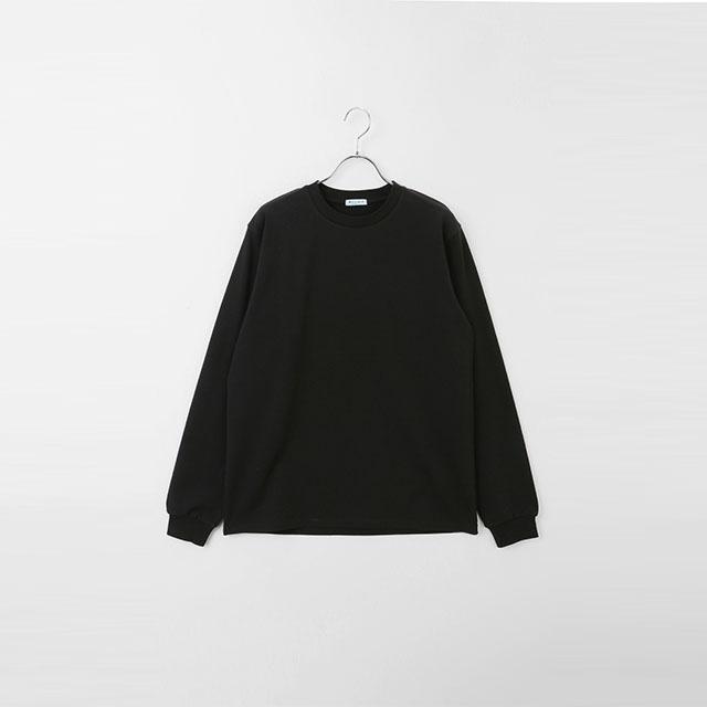 美品★ARTS&SCIENCE★シルク混 長袖プルオーバー光沢 厚手 黒サイズ1 AOYAMA 【洋服の青山】光沢 適度な肉感 クルーネック Tシャツ 長袖