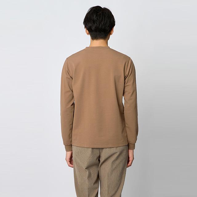 AOYAMA 【洋服の青山】光沢 適度な肉感 クルーネック Tシャツ 長袖