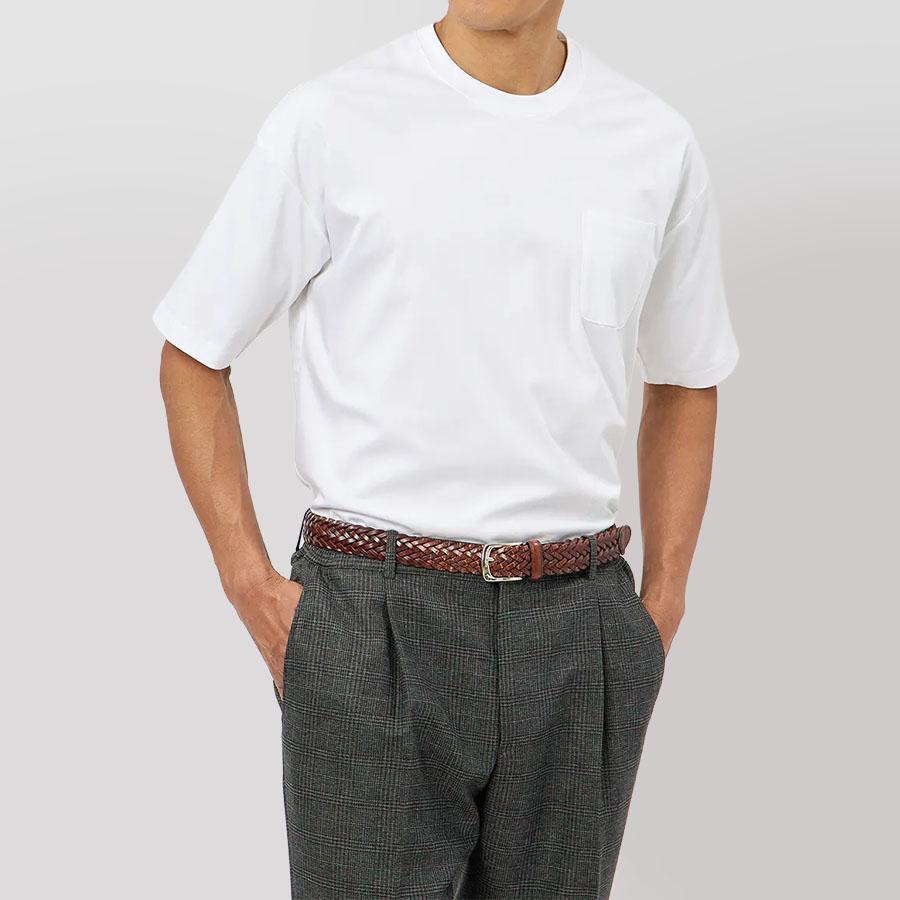 AOYAMA 【洋服の青山】綿100％ Tシャツ メンズ 半袖 春夏 ホワイト 白