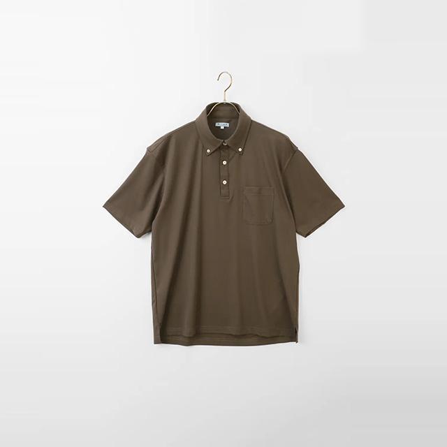 BREATH スウェットポロシャツ　茶色系 AOYAMA 【洋服の青山】冷たい ポロシャツ 半袖 メンズ 春夏