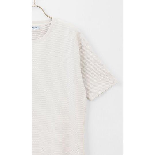 AOYAMA 【洋服の青山】Tシャツ メンズ 春夏用 ホワイト 白 ハニカム