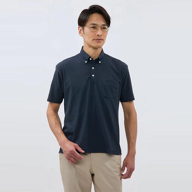 AOYAMA 【洋服の青山】ポロシャツ メンズ 春夏 ネイビー 紺 無地