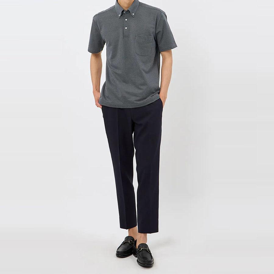 AOYAMA 【洋服の青山】ポロシャツ 半袖 メンズ 春夏 チャコールグレー