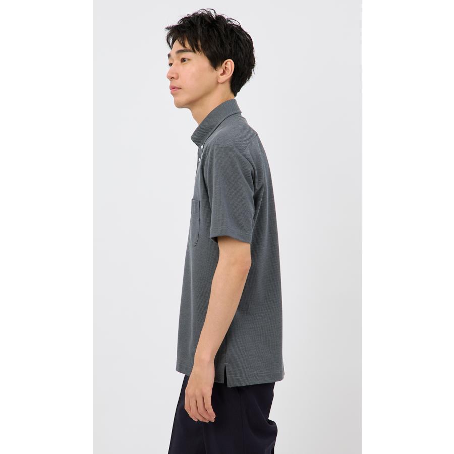 AOYAMA 【洋服の青山】ポロシャツ 半袖 メンズ 春夏 チャコールグレー