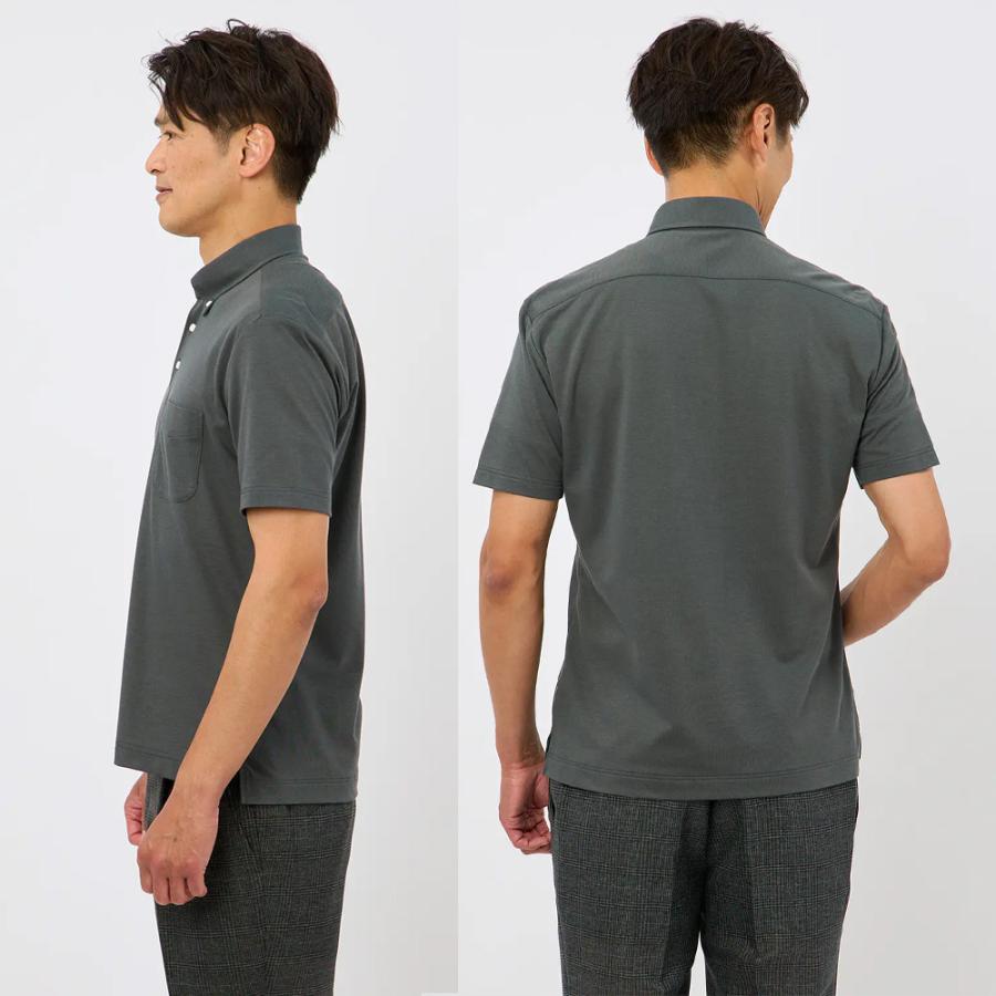 AOYAMA 【洋服の青山】ポロシャツ 半袖 メンズ 春夏 チャコールグレー