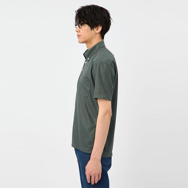 AOYAMA 【洋服の青山】冷たいポロシャツ ボタンダウン 半袖 メンズ 春