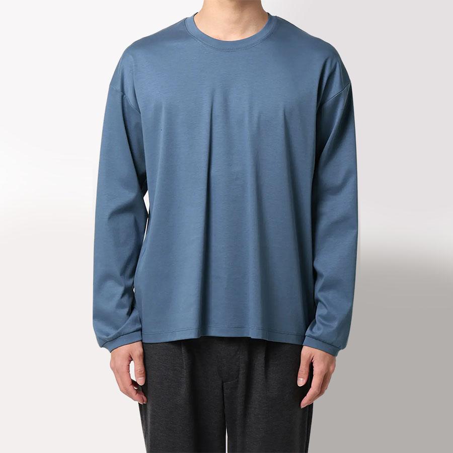AOYAMA 【洋服の青山】ロングTシャツ 長袖 メンズ 春夏秋冬 ブルー