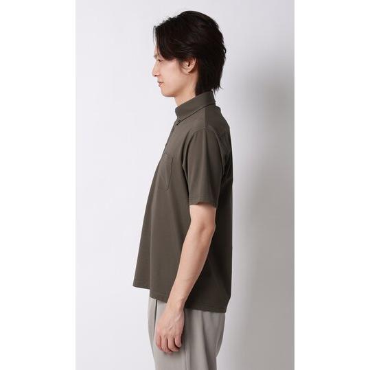 AOYAMA 【洋服の青山】盛夏 ブラウン系 冷たいポロシャツ ボタンダウン